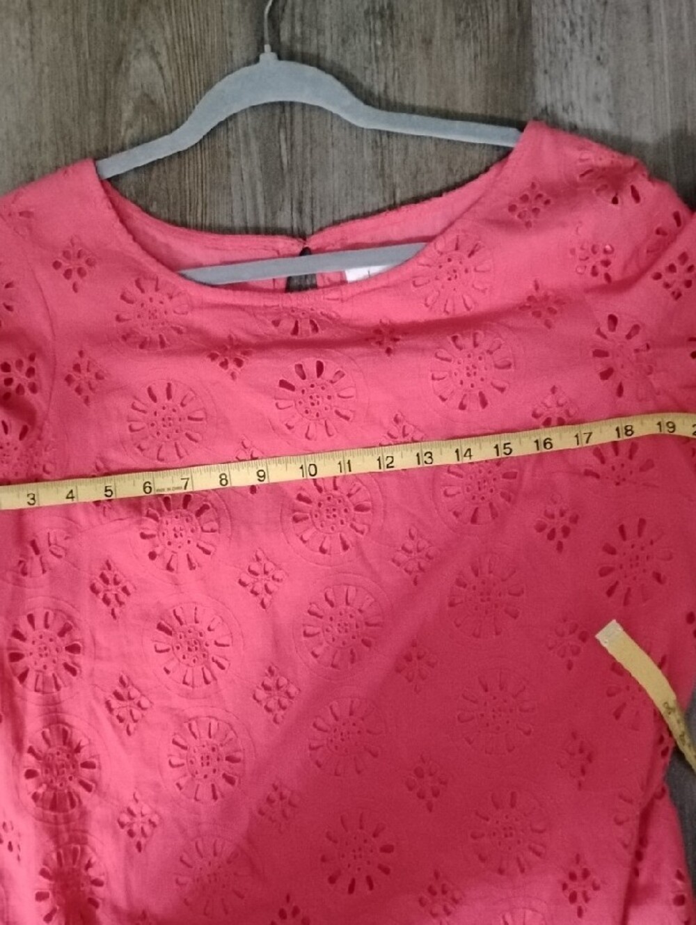 Anthropologie Red Eyelet Ruffle Shift Dress - Picture 16 of 16